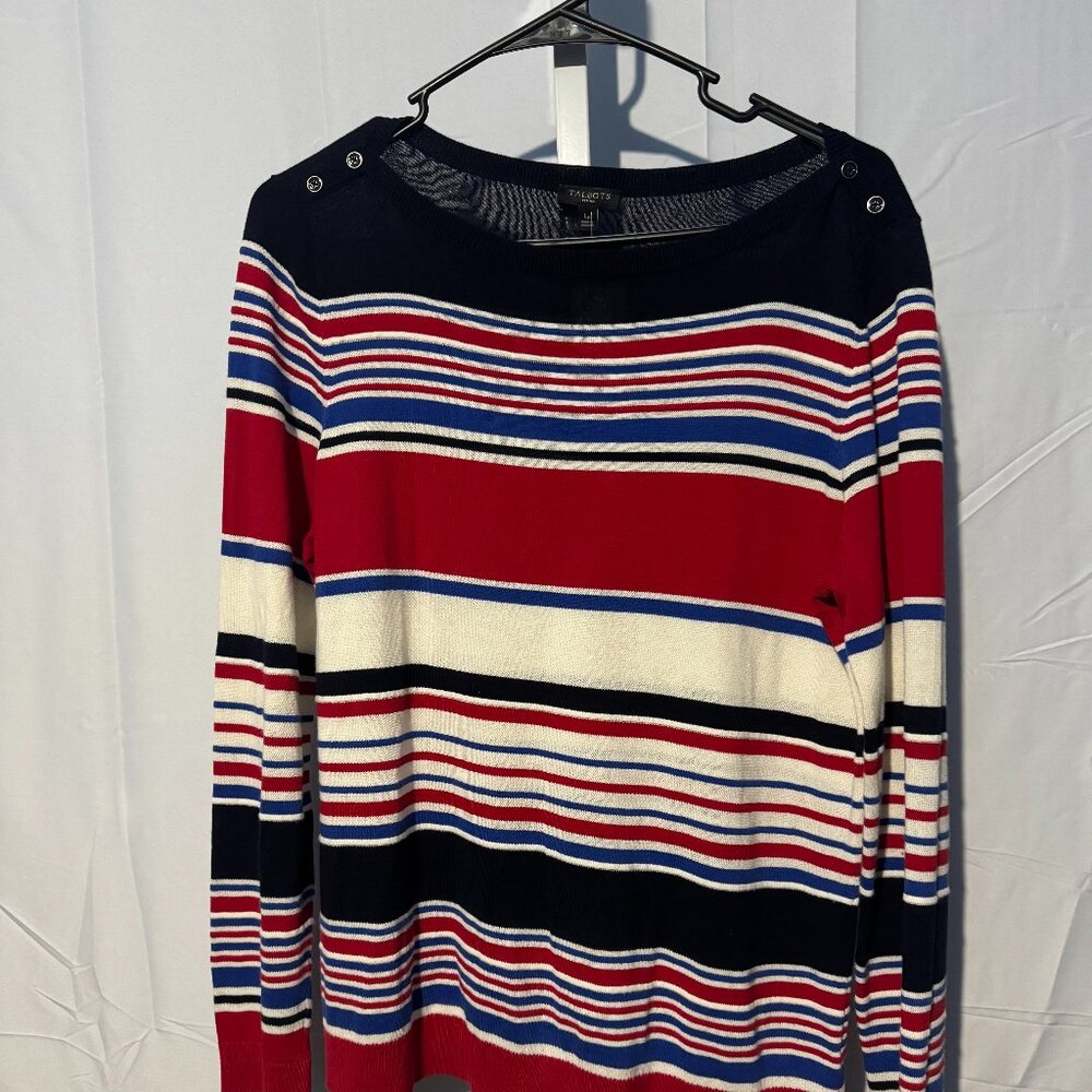 Talbots Red, White, and Blue Sweater Size Large Petite